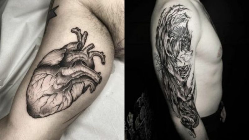 A la izquierda, un tatuaje de Bárbara. A la derecha, uno de Mario.