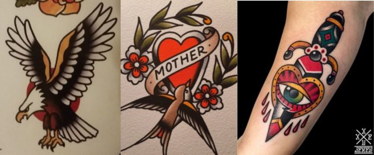 Tatuajes de estilo tradicional americano. (Pinterest)