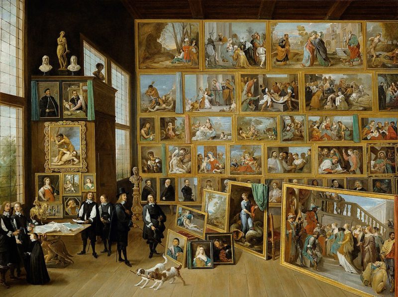 The Archduke Leopold Wilhelm in his Painting Gallery in Brussels (1647-1651) de David Teniers the Younger