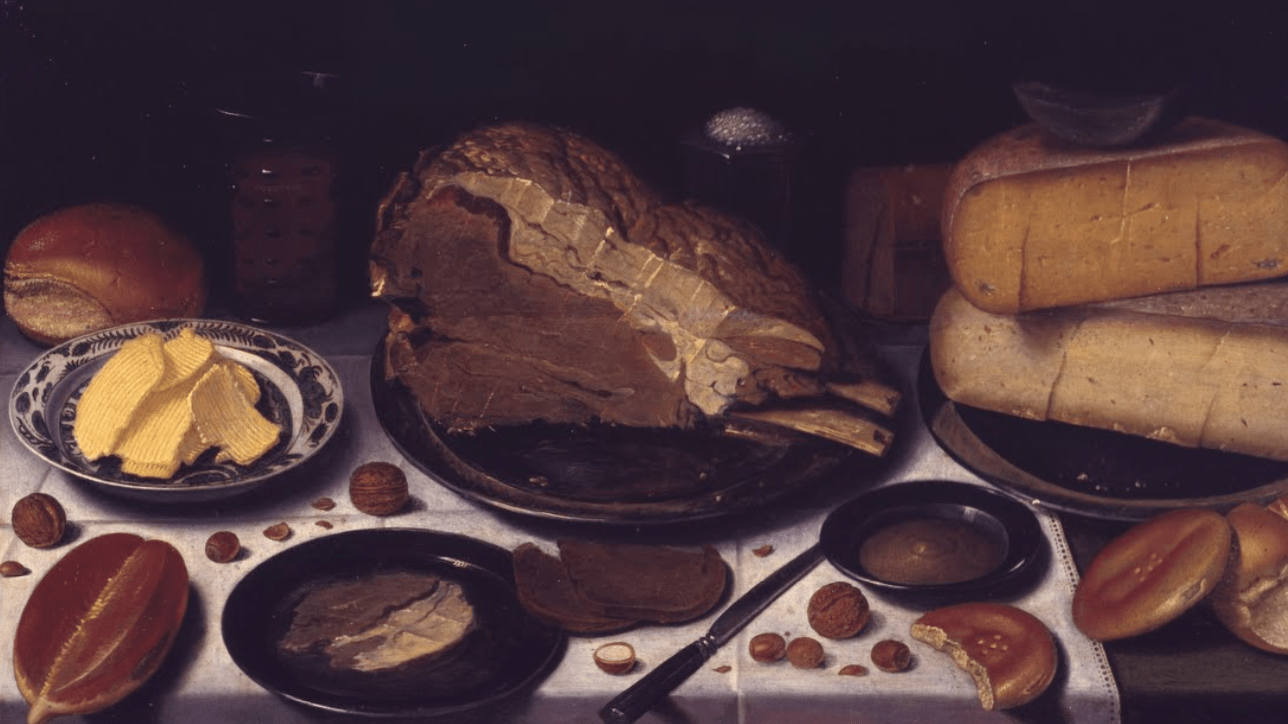 Una mesa de desayuno pintada por Floris van Schooten